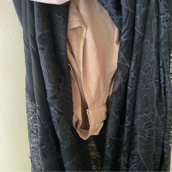 Retrofete Evangeline Dress black corset lace up maxi high slit gown bustier XS - Picture 12 of 16